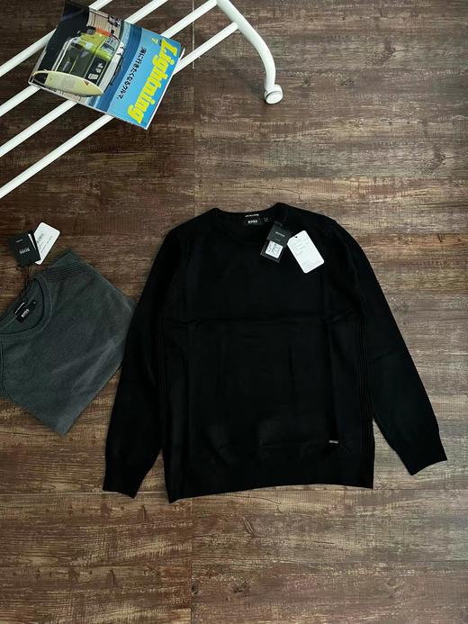 D120427新款下摆金属小标点缀男士商务休闲圆领毛衣 商品图4
