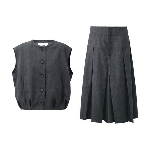 SELFWHO高智感夹克马甲女2026春季新款宽松落肩倒褶设计无袖马夹 商品图4