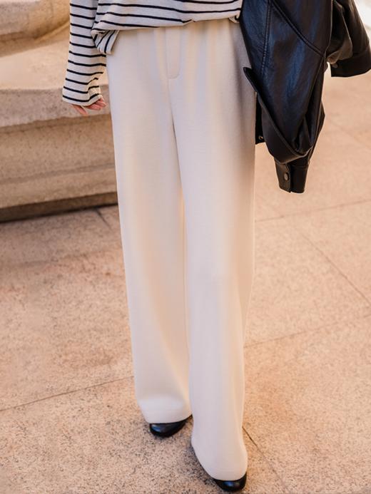 绒绒裤 无侧缝一片式松紧腰直筒休闲裤FCF3PAT140 商品图9