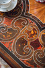 独角鹿西洋古董1880年代法国出品古典卷叶主题布勒镶嵌装饰胡桃木桌几 商品缩略图4