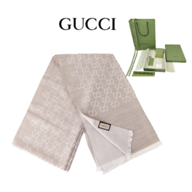 【双12特惠】【送礼盒礼袋】Gucci古驰织花羊毛真丝围巾 送闺蜜 生日礼物教师节礼物