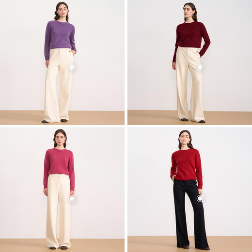 【羊毛针织衫】EITIE爱特爱时尚圆领宽松显瘦百搭2025秋季新款针织衫D2501903 商品图1