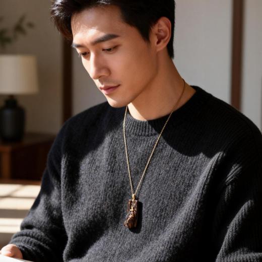 佛丨天然加里曼丹沉香包金吊坠 沉水级 SP4403 商品图1