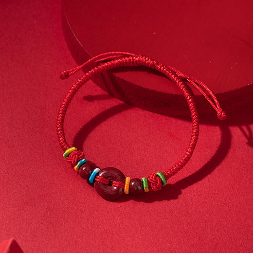 【普陀山】紫金砂平安扣转运珠红绳-普陀山发货 商品图1