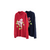 绽放823朵/纯山羊绒毛衫撞色花朵落肩半高领套头毛针织衫内搭毛衣 商品缩略图4