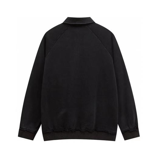 D120416新款炒色洗水毛边男女情侣款休闲翻领卫衣 商品图4