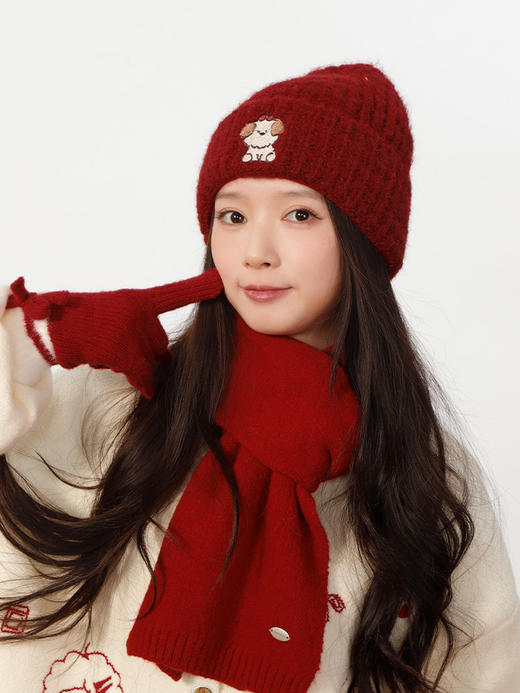 女款针织帽刺绣小狗针织帽-纪念日百货门店同款165643741 商品图0