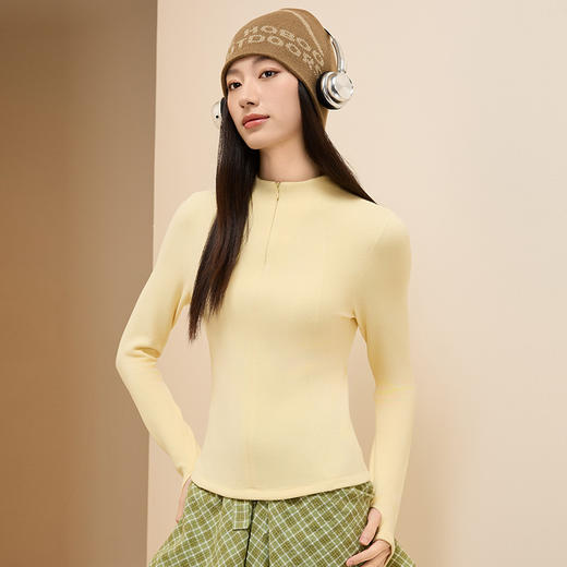 「自」全新升级【铂金会员174/天猫229/差价55】(94900)洛诗琳10A抗菌膨体德绒打底衫2025秋冬新款发热天丝保暖上衣 商品图3