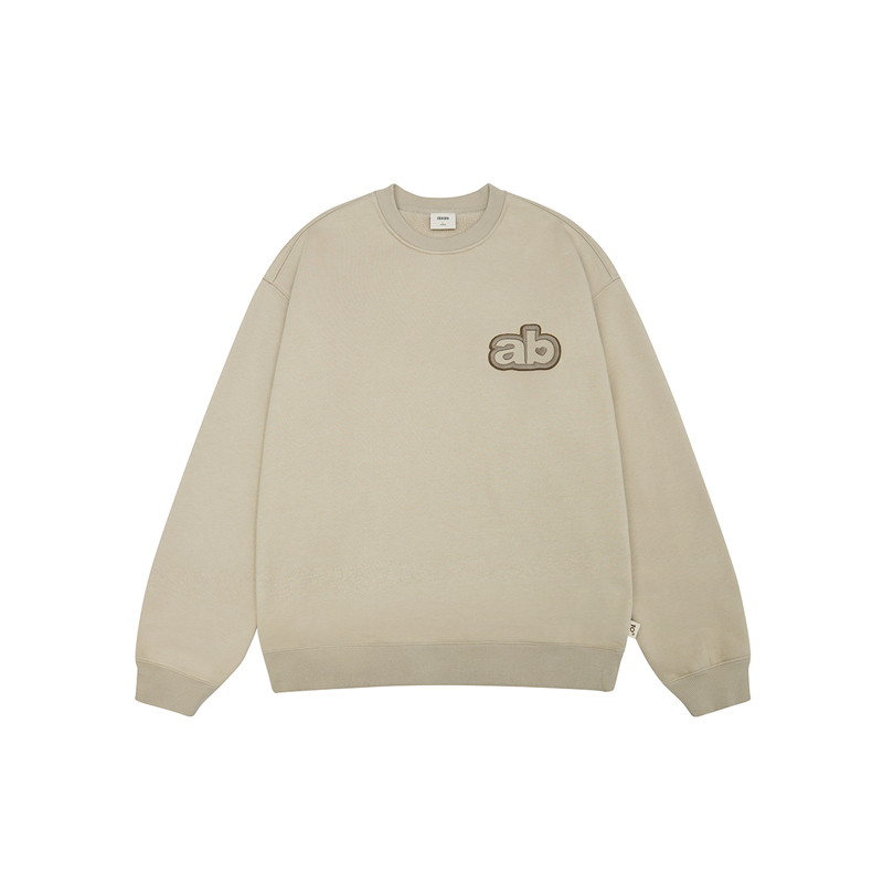 CHINISM CHab重磅405G紫色绣花圆领卫衣男女秋冬时尚潮流情侣上衣