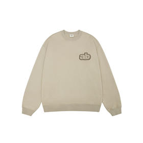 CHINISM CHab重磅405G紫色绣花圆领卫衣男女秋冬时尚潮流情侣上衣