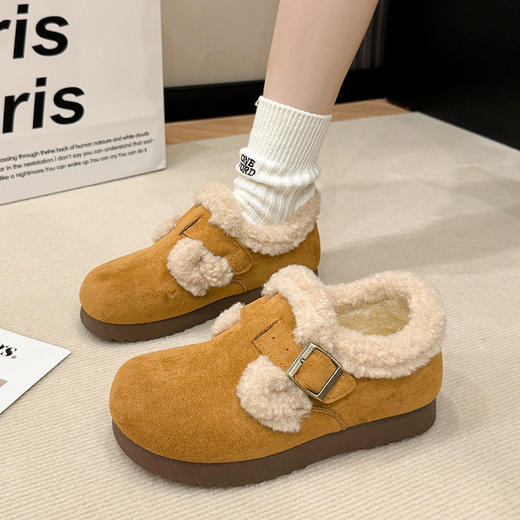 冬季上新 温暖百搭【毛绒勃肯鞋】（加绒加厚）厚底鞋 冬季百搭 保暖柔软棉鞋 舒适 亲肤 不磨脚 加宽鞋头 商品图2