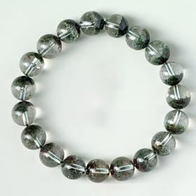 凝幽蕴翠·天然巴西绿幽灵水晶聚宝盆手串