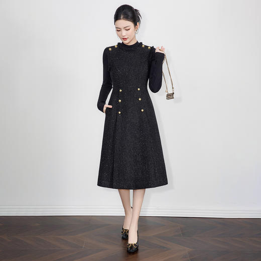 「高货wl」全新升级【铂金会员358/天猫479/差价121】(11926)洛诗琳气质小香风粗花呢连衣裙2025秋冬显瘦马甲背心裙女 商品图0