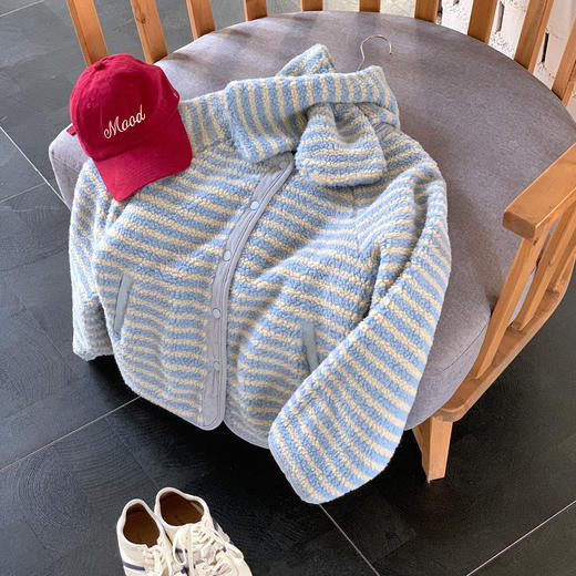 【GZ】无忧购韩系休闲棉服两面穿带围脖羊羔绒外套女宽松圆领外套6637#（截单后3-5天发货） 商品图9