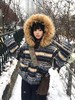 D120413新款2025复古撞色可拆卸毛领羊羔毛棉服外套 商品缩略图9
