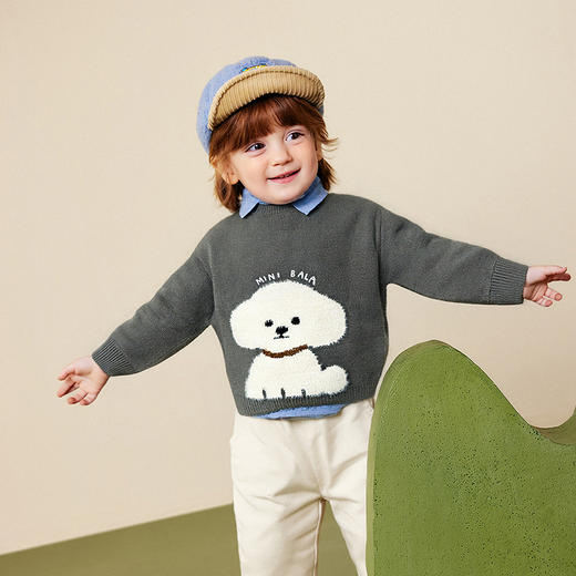 迷你巴拉男童女童毛衫2025秋新品宝宝儿童亲肤长袖软毛衣保暖外套 商品图4