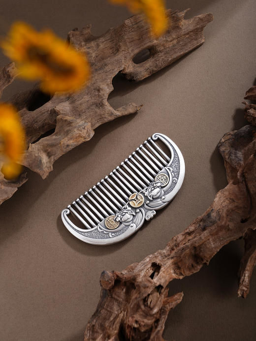 子佩集【纳财瑞兽】银S999梳子【HSSZ002】貔貅招财进宝原创作品02511 商品图2