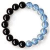 墨浪浮光·天然黑曜石冰种海蓝宝水晶手串 商品缩略图1
