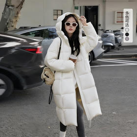 西遇时尚连帽长款棉服女冬季新款高级感轻便保暖面包服外套SS051928
