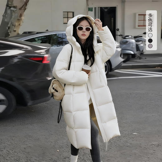 西遇时尚连帽长款棉服女冬季新款高级感轻便保暖面包服外套SS051928 商品图0