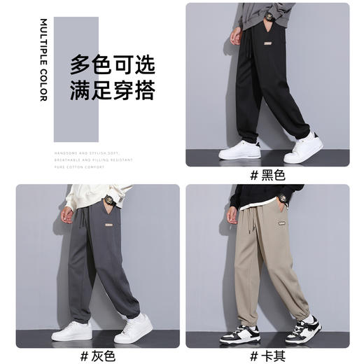 回力裤子男款秋季2025新款运动裤宽松休闲束脚裤卡其卫裤哈伦长裤 商品图3