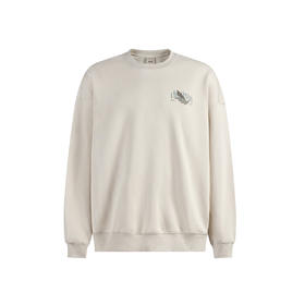 CHINISM赤尘 405G重磅莺草数码直喷圆领卫衣男冬季高克重套头上衣