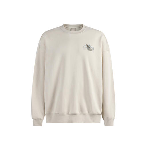 CHINISM赤尘 405G重磅莺草数码直喷圆领卫衣男冬季高克重套头上衣 商品图0