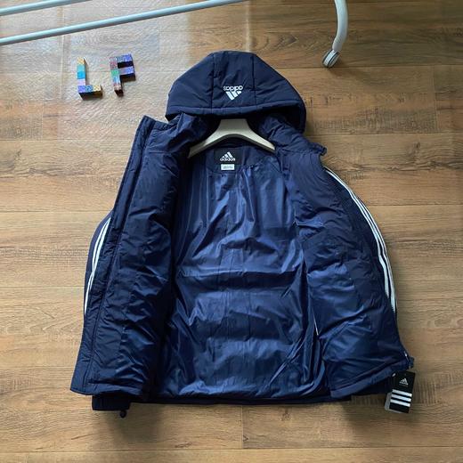 三条杠经典款连帽纯色男女羽绒服 商品图5