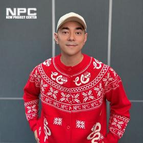 NPC潮牌新年限定【蛇年费尔岛】撞色针织毛衣开衫男落肩NP4CSW35
