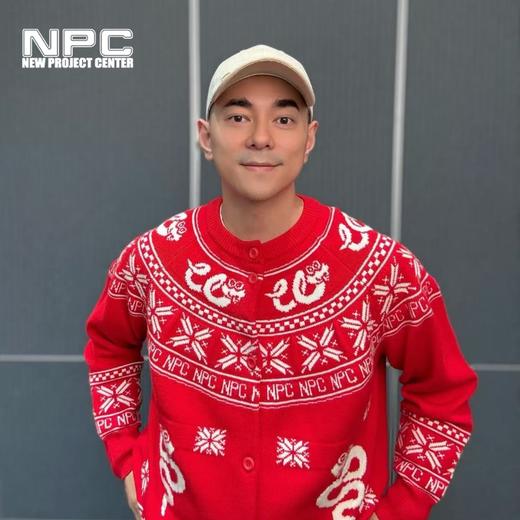 NPC潮牌新年限定【蛇年费尔岛】撞色针织毛衣开衫男落肩NP4CSW35 商品图0