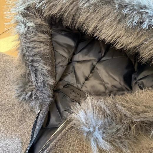 D120414冬季2025仿羊绒毛领高级灰连帽棉服外套男女同款 商品图11