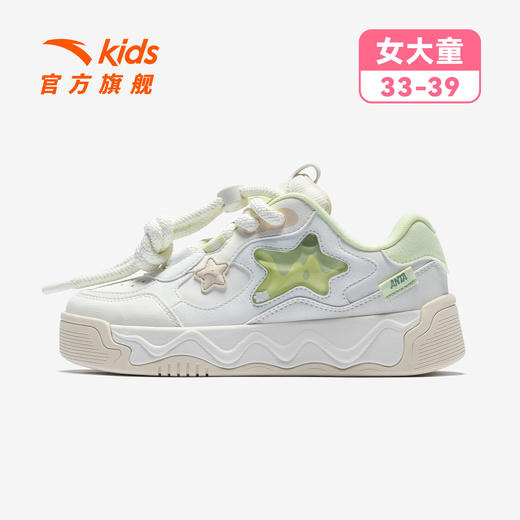 奶昔丨安踏儿童板鞋女童鞋2026春季新款校园小白鞋儿童运动鞋滑板322618013 商品图0