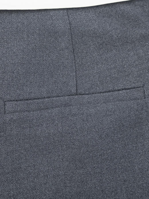 深灰撞白腰头阔腿裤 垂感宽松九分裤 简约通勤风质感休闲西装裤 商品图4