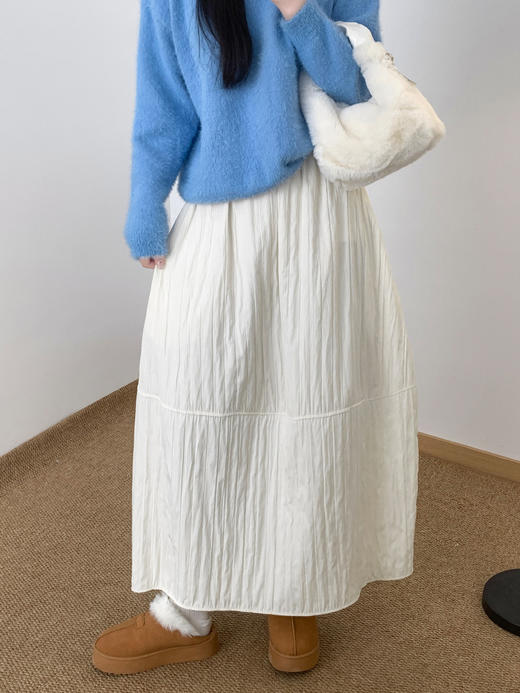 【YW】无忧购日系复古肌理感立体花苞裙女秋冬绗线保暖半身裙H-2026（截单后3-5天发货） 商品图3