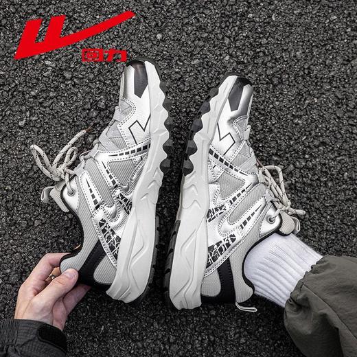 回力女鞋老爹鞋2025秋季新款银灰色百搭休闲运动鞋情侣户外登山鞋 商品图8