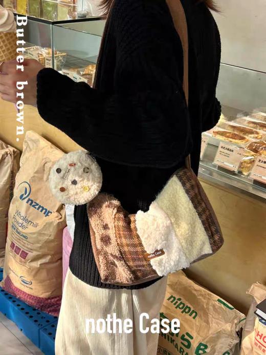 nothe Case布然/HYBL290/「黄油布朗」秋冬毛绒拼接大容量斜挎托特包 商品图4