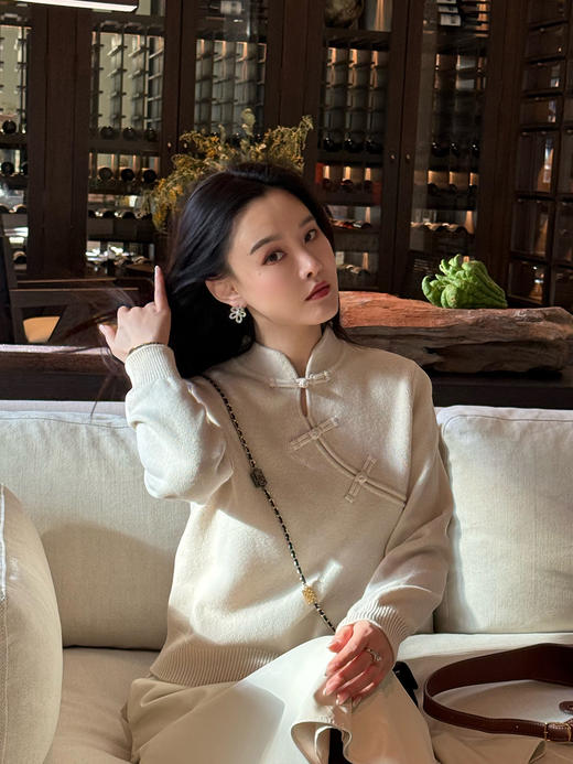 DUO智仙生 黑标 天cai中国少女 新中式100羊毛少女毛衣 商品图4