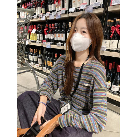 <曾小咸推荐> 现货秒杀！微信超特价！撞色条纹长袖t恤 日常139.99 立减70 秒杀69.99！ 商品图1