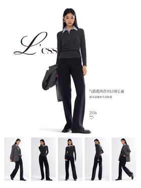 m1u系气质假两件磨毛加绒POLO领上衣