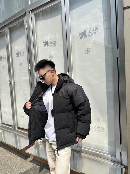 驴家 男装外套黑色迷你印花图案拉链开合保暖羽绒服（SS） 商品图2