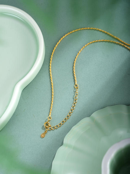 子佩集【福禄无尽】银S925套链【DZ07193】镀金葫芦晴水玉荷花项链古法银2511 商品图4