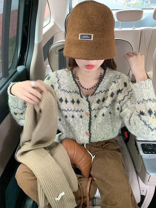 二店y 【M9126】唯品会订单~百搭费尔岛羊毛毛衣开衫外套 商品图6