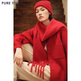 PURE TOUCH帽子25秋冬新款羊绒针织毛线帽生肖马新年红百搭冷帽
