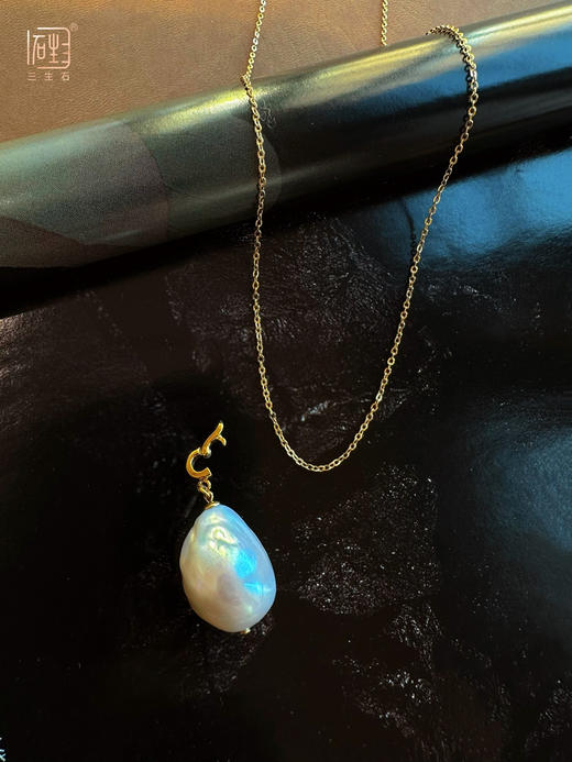 巴洛克珍珠“万能扣”金属项链/巴洛克珍珠“万能扣”O字金属款珍珠项链 商品图3