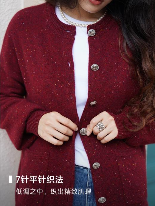 【本月重磅】康赛妮彩点100%山羊绒开衫FCF3CSC070 商品图1