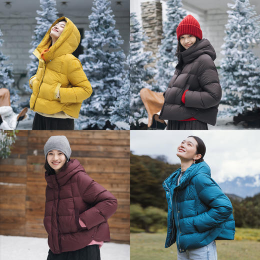 绽放540朵/小太阳羽绒服2024冬季新款加厚保暖短款面包服连帽外套 商品图0