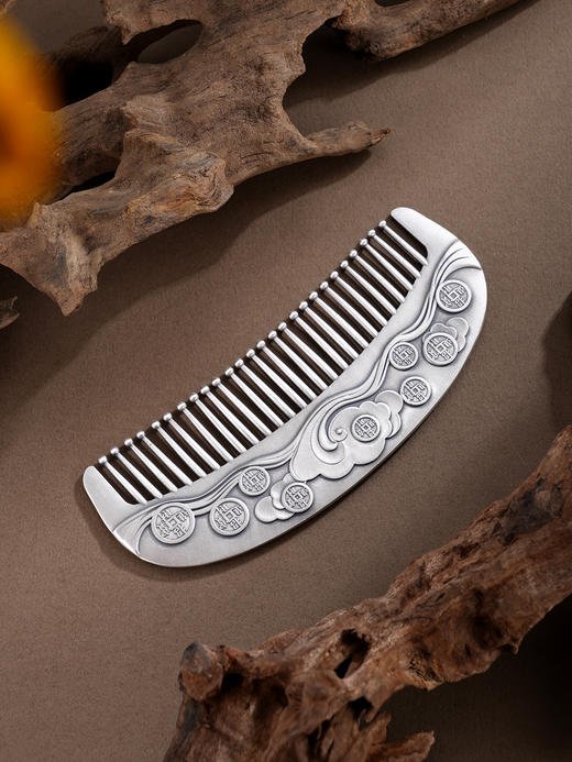 子佩集【聚云生财】银S999梳子【HSSZ003】祥云招财进宝原创作品02511 商品图4