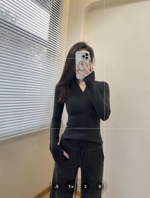 【非质量问题不退换】LULU  羊毛混纺半拉链长袖+阔腿裤（EJ） 商品图1