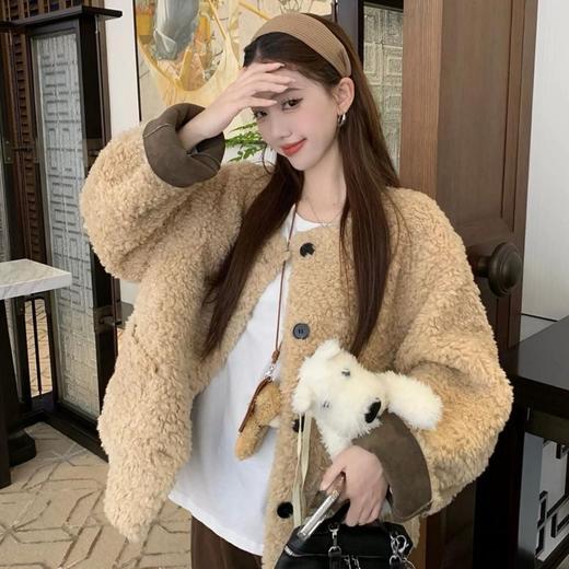 限时赠送袜子两双【ARRKSEKKE 白鹿同款羊羔绒短款外套&羊羔绒羊棉毛中长款外套】棉羊毛/里衣摇粒绒外套短款&长款 时尚3色‼160斤也可穿保暖程度可抵一件羽绒服～ 商品图3