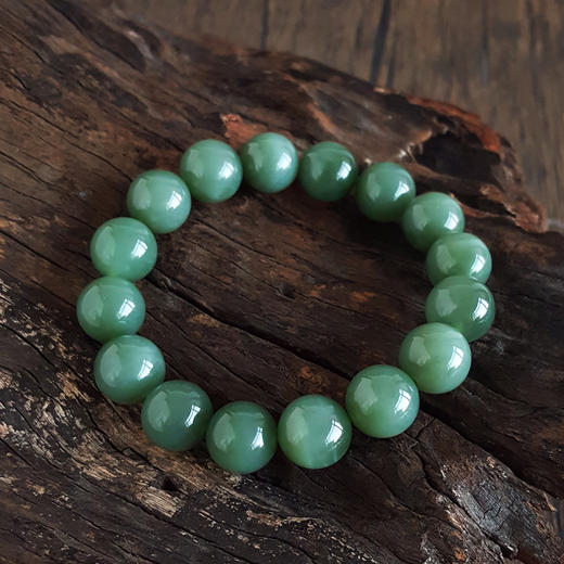 【天然正品】天然细腻无黑点约12.0MM碧玉猫眼圆珠手串12.0MM（皆取最大值）女士 251125NJS28特价：980 商品图2